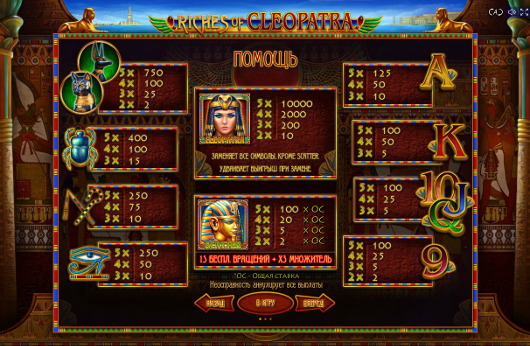 Игровой автомат Riches of Cleopatra - хорошие выигрыши на игровой портал Вулкан Гранд
