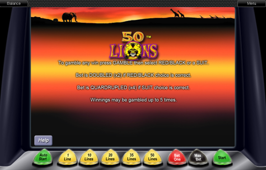 Игровой слот 50 Lions - богатства дикой Африке в Вулкан 777 казино